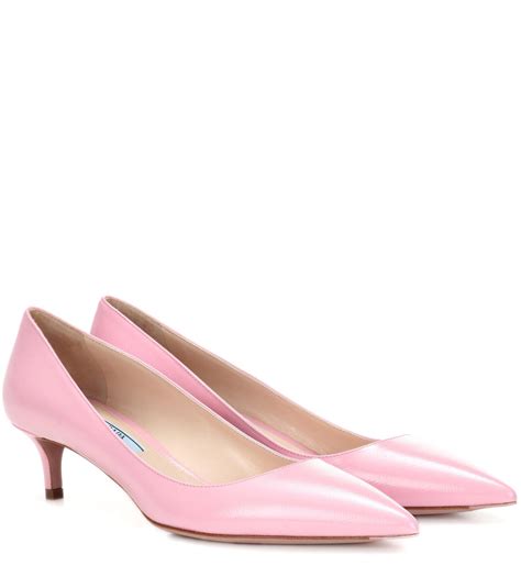 prada pink high heels|prada kitten heel boots.